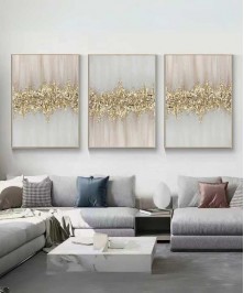 Silver Frame 60*90 Cm Crystall Porsalein Painting Decorative For Living Room Gold  Diamound Effect